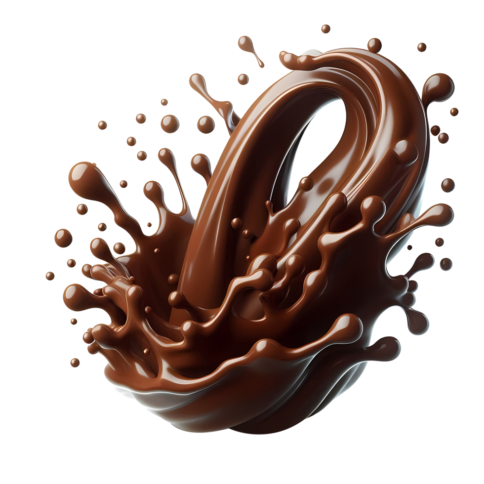 isolated chocolate liquid flow splash png