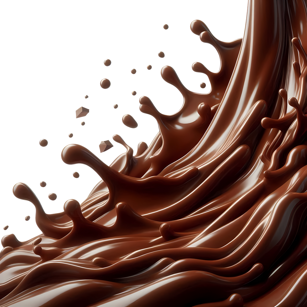 isolated chocolate liquid flow splash png