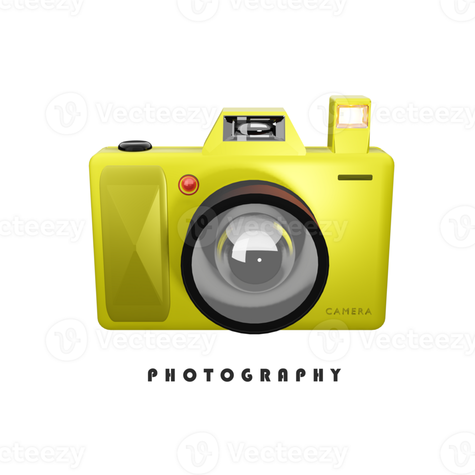 Yellow camera 3d design png