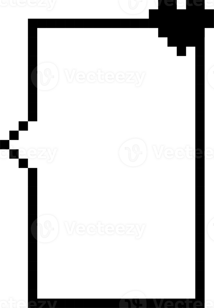 8bit retro game pixel speech bubble balloon icon sticker memo keyword planner text box banner png