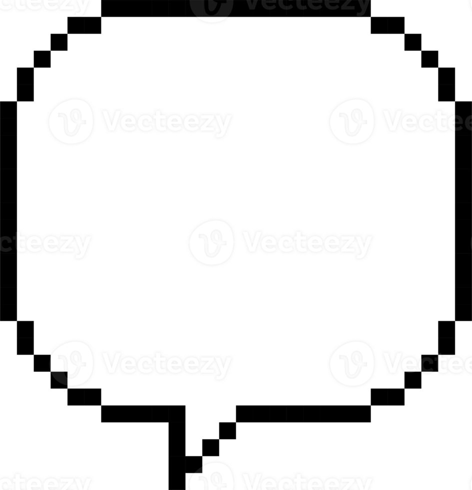 8bit retro game pixel speech bubble balloon icon sticker memo keyword planner text box banner png