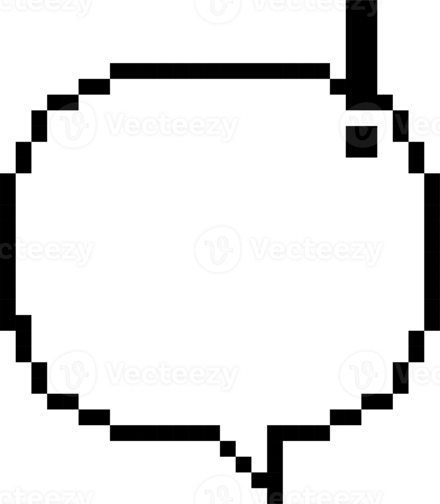 8bit retro game pixel speech bubble balloon icon sticker memo keyword planner text box banner png
