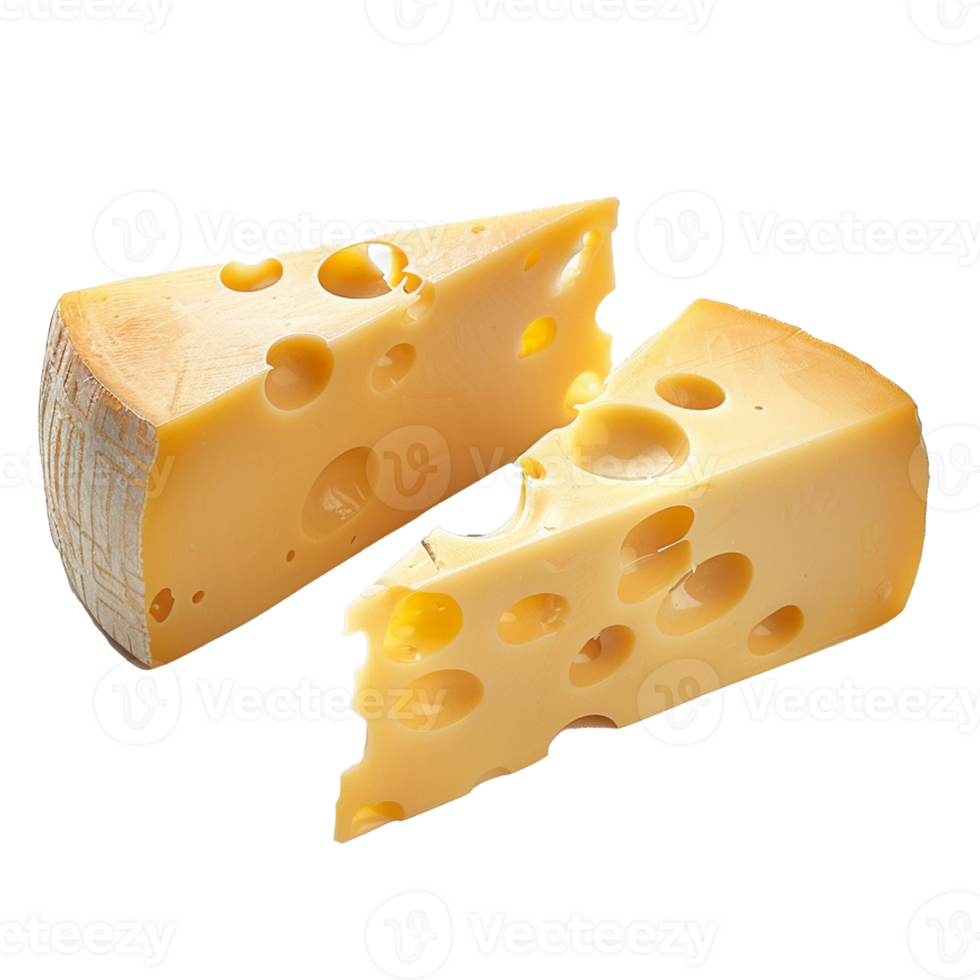 Realistic photograph of cheese on transparency background png