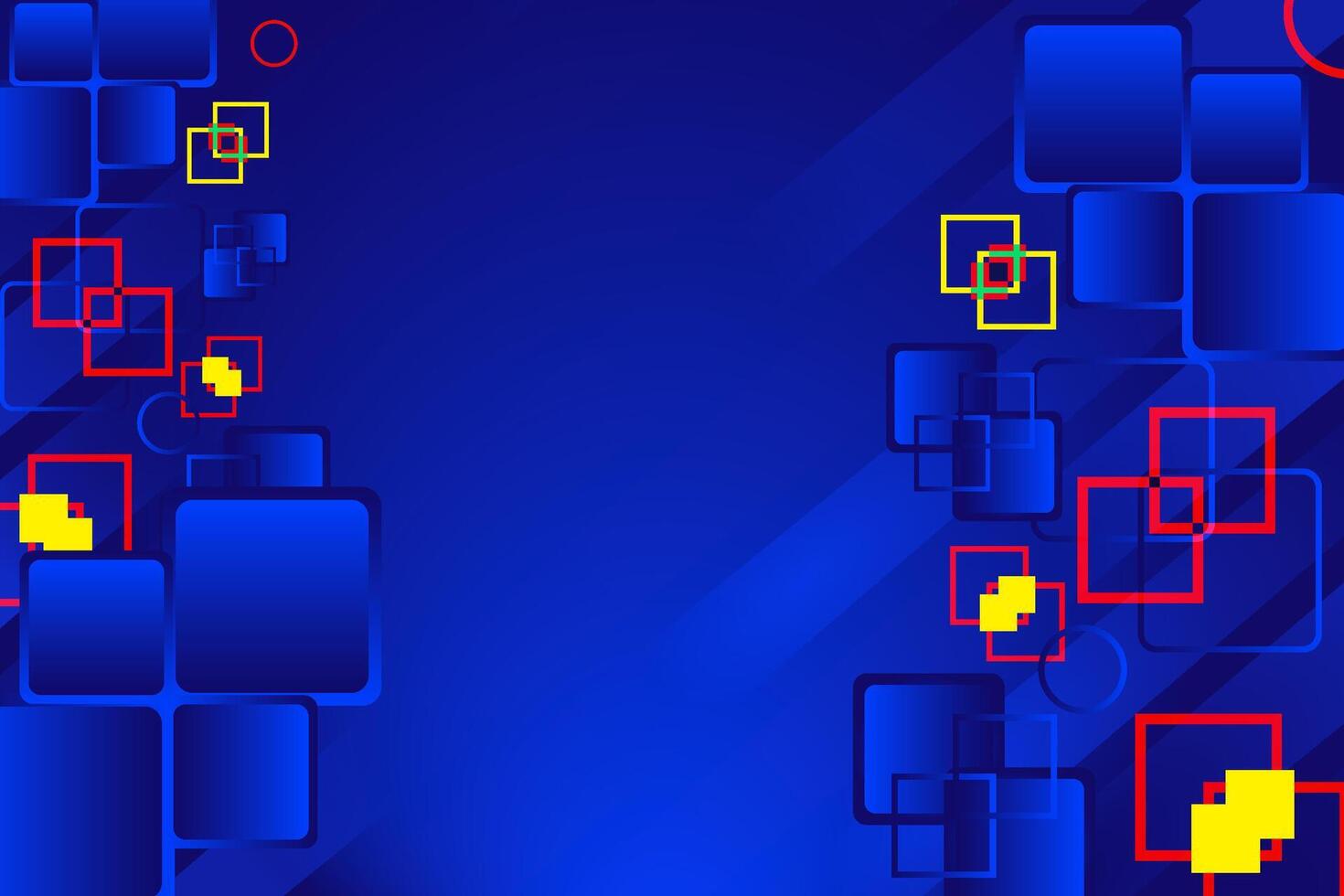 abstract blue squares with yellow squares on blue color background, vector