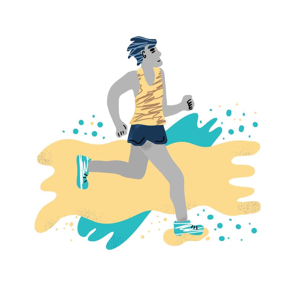 flat runner isolated on white background. vector