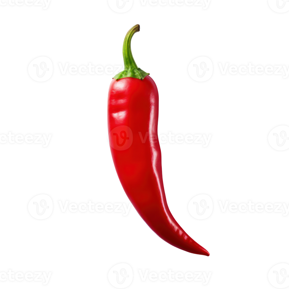 Close up Single Ripe Red Chili Pepper. Isolated on Background png