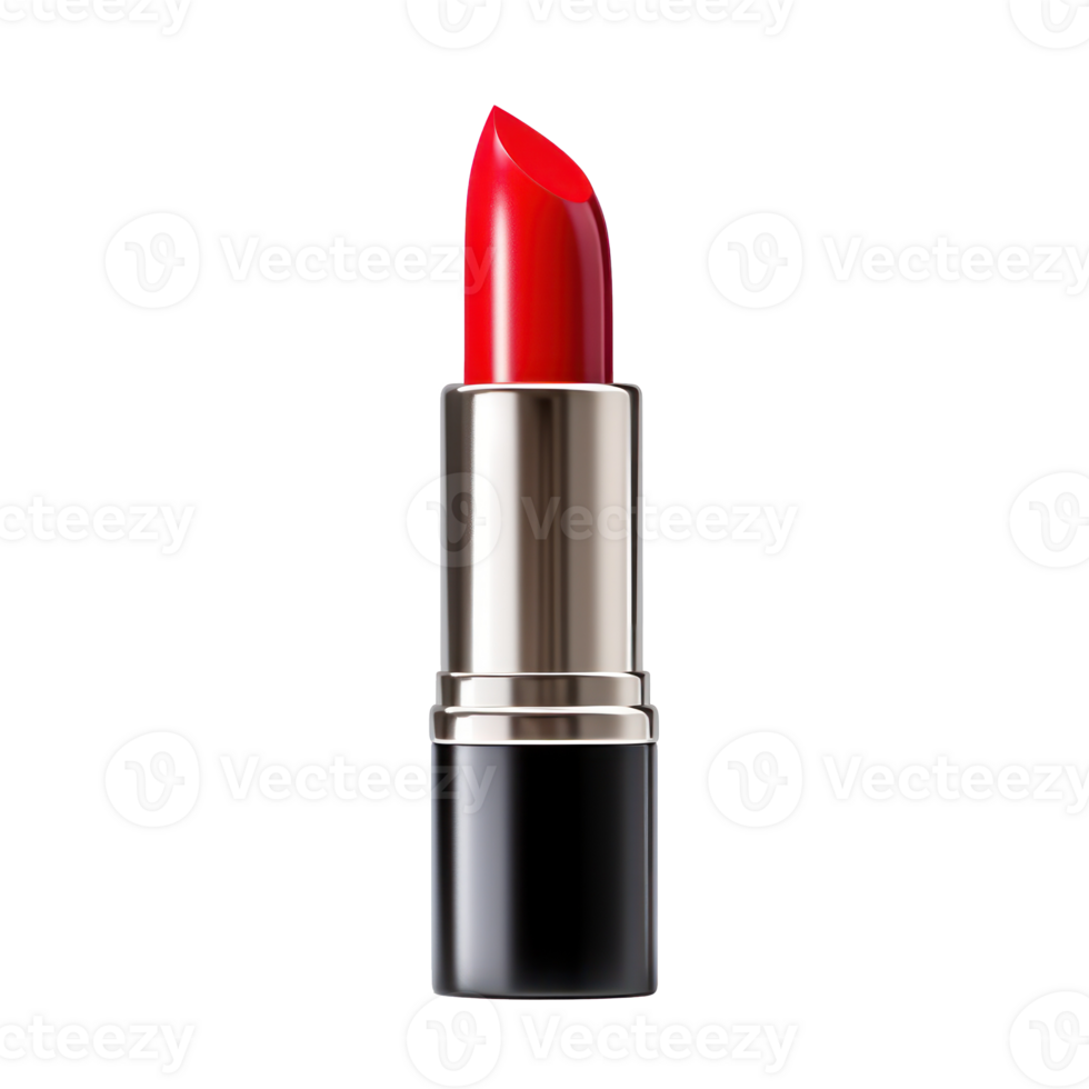 Classic Open Red Lipstick with Black Tube. Isolated on Background png