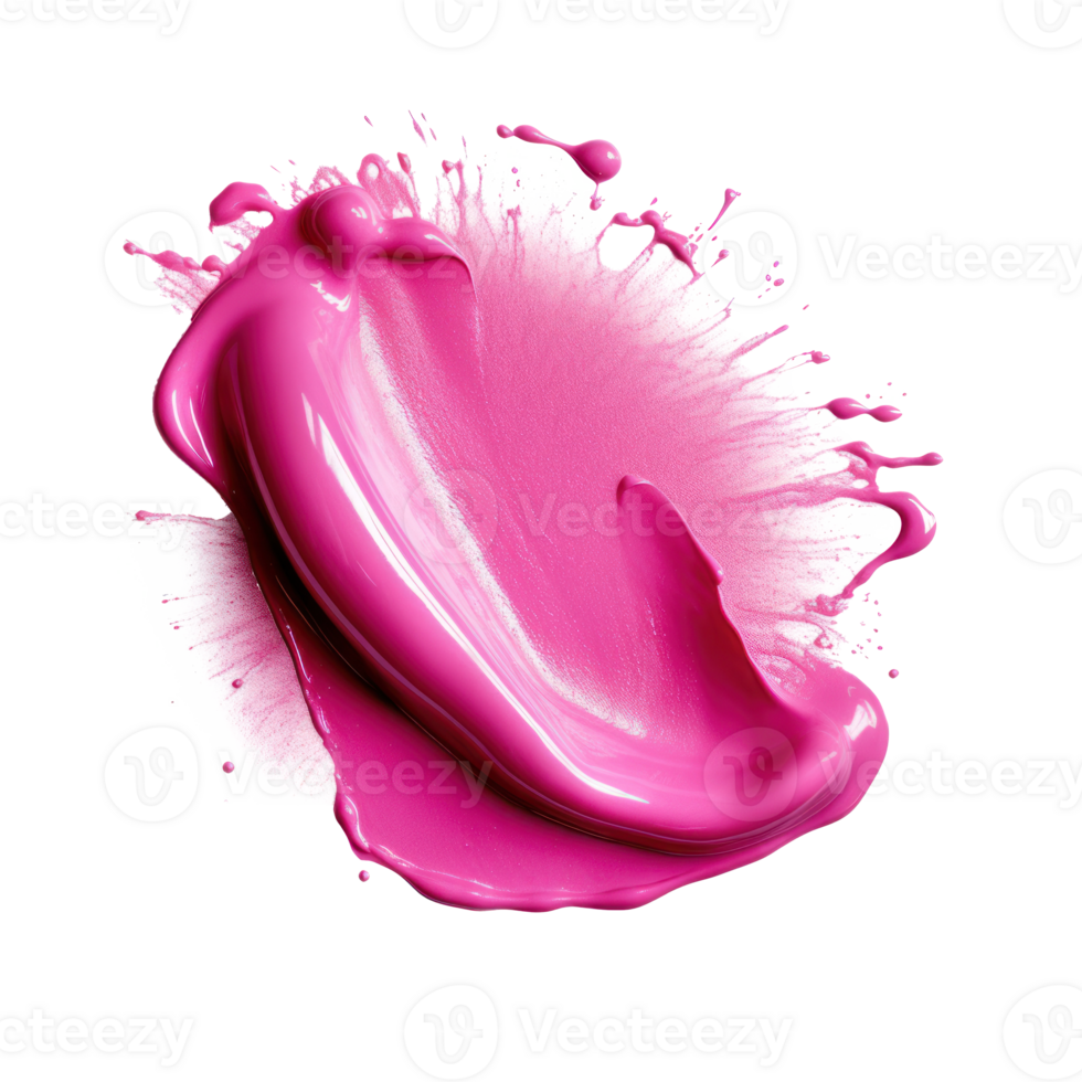 Abstract Brushstroke of Pink Paint. Dynamic Pink Paint Smear. Isolated on Background png
