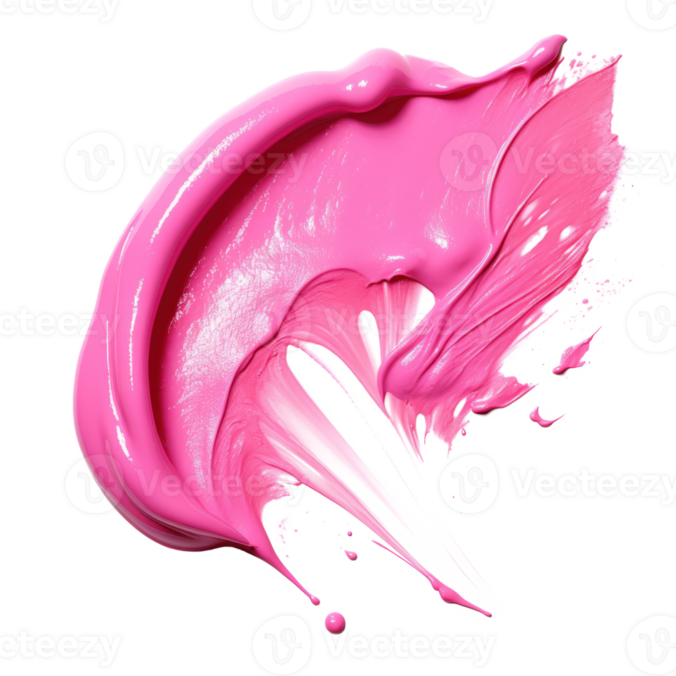 Abstract Brushstroke of Pink Paint. Dynamic Pink Paint Smear. Isolated on Background png
