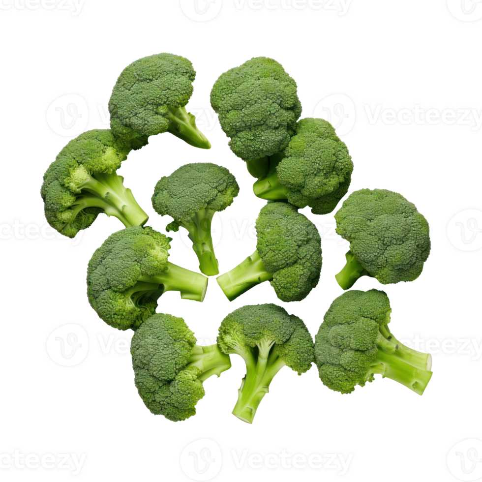 Fresh broccoli. Pile of Healthy Fresh Green Broccoli. Isolated on Background png