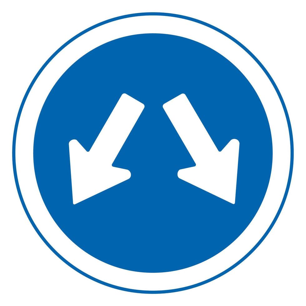 traffic sign, Cautionary roadway splits vector