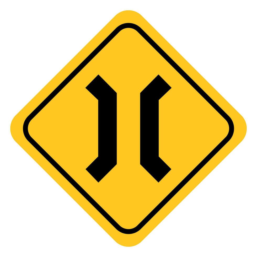 traffic sign, Cautionary Narrow bridge vector