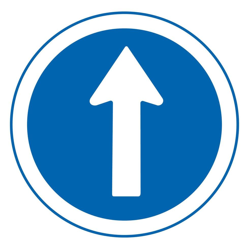 traffic sign, Cautionary go straight vector