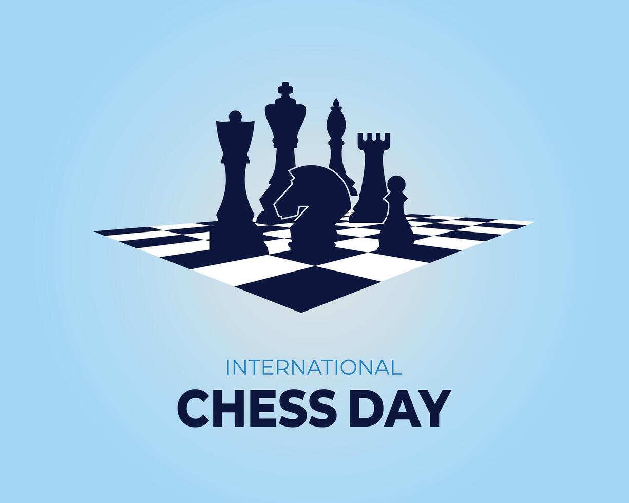 International Chess Day. 20 July. holiday concept. template for background banner, poster and card. flat illustration. flat design vector
