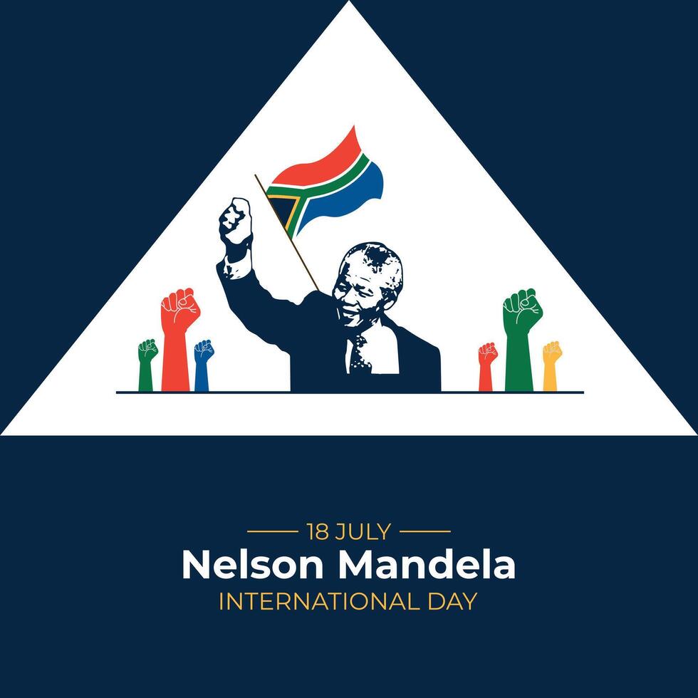 Nelson Mandela International Day, celebrated on July 18. Poster, banner template design Mandela Day. vector