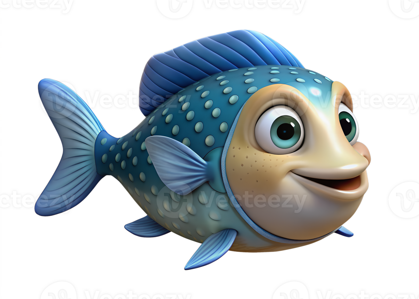 cartoon style illustration of cute snapper fish isolated on background png