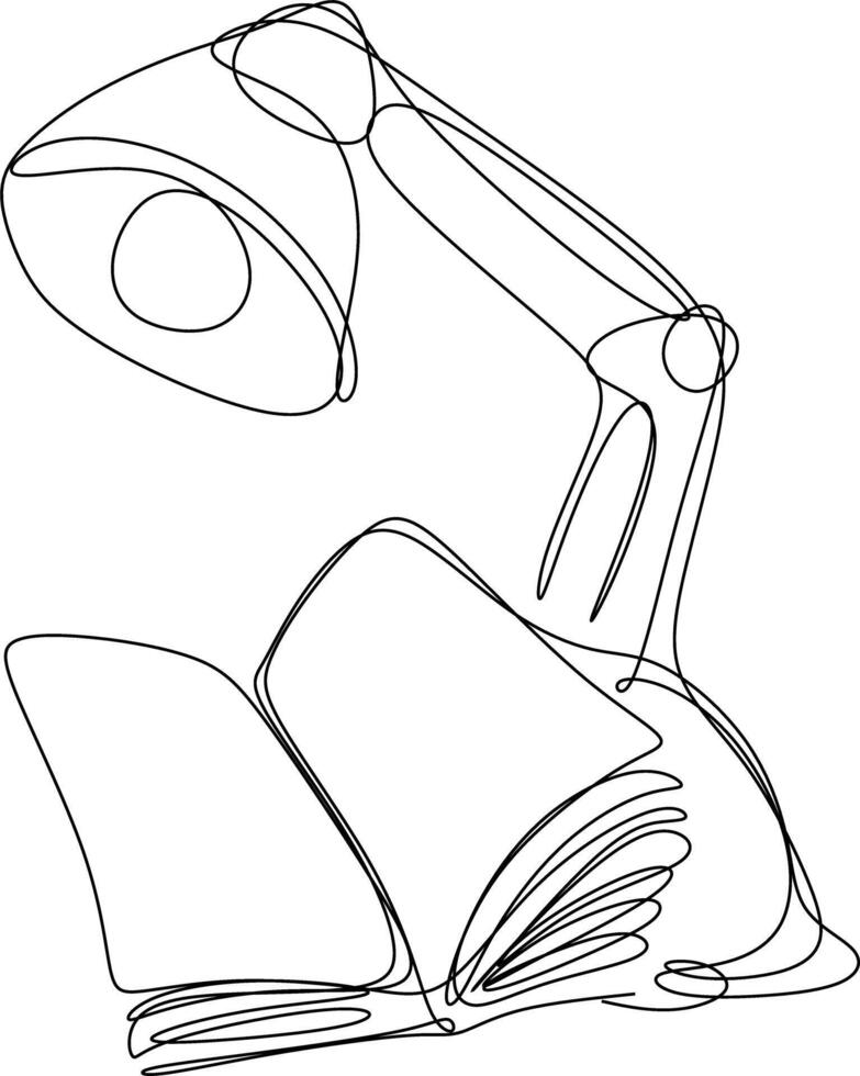 One line art. one continuous line art. Sketch of book vector