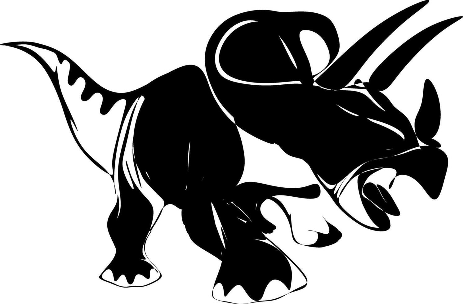 a Silhouette of a triceratops vector