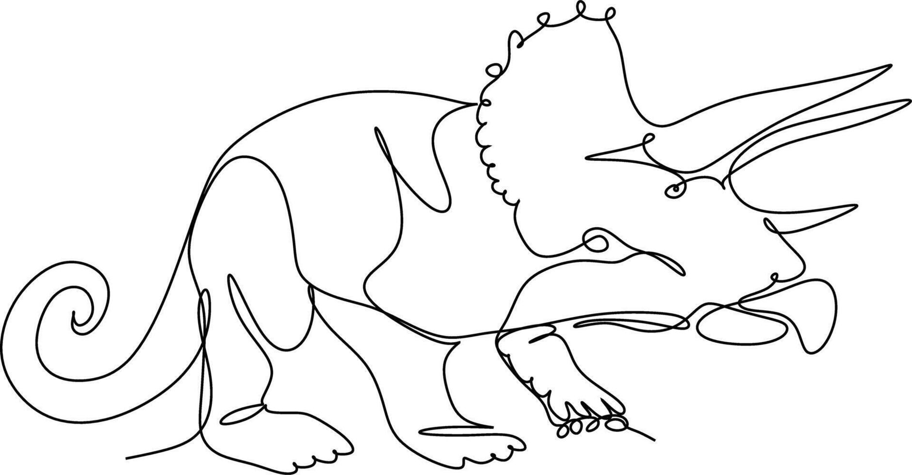 one line art. one continuous line art of a dinosaur vector