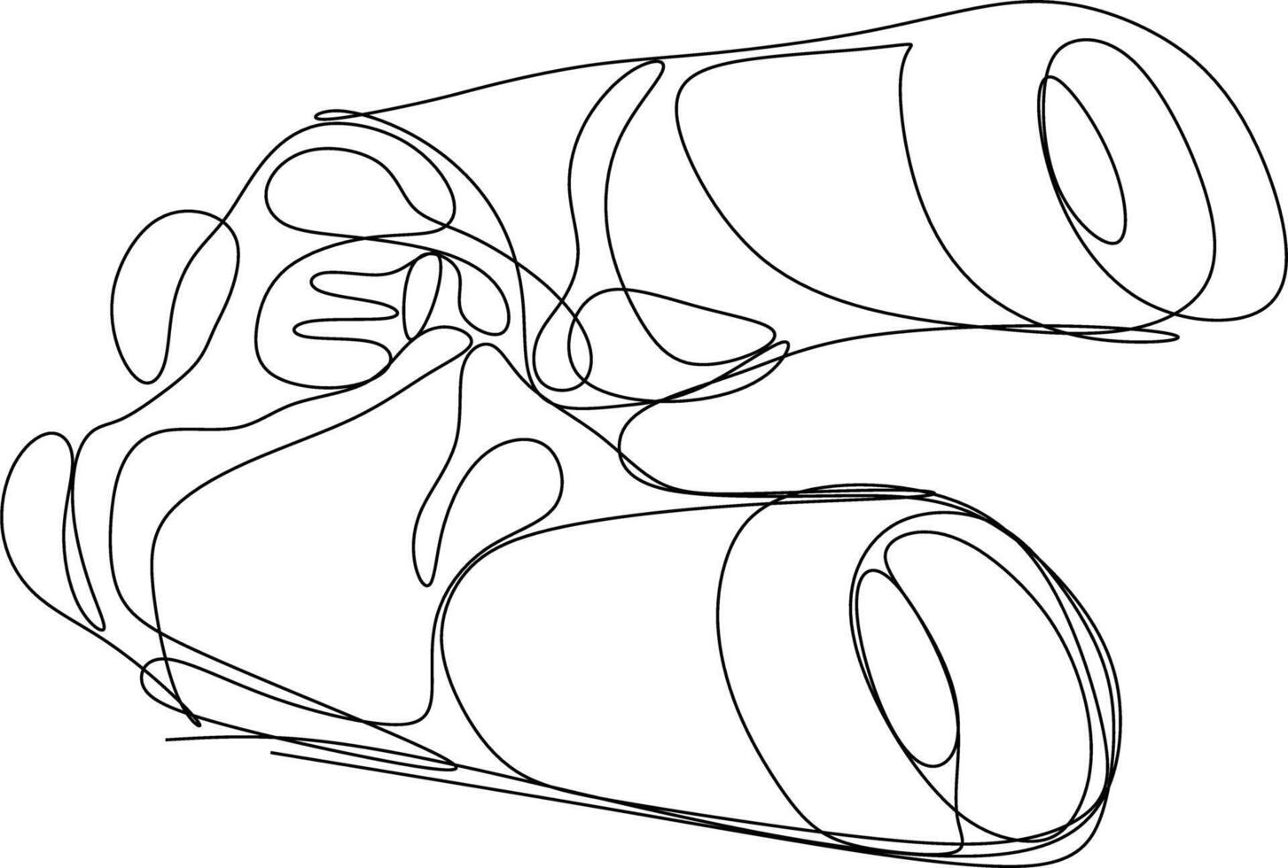 one line art. one continuous line art of a Binoculars vector