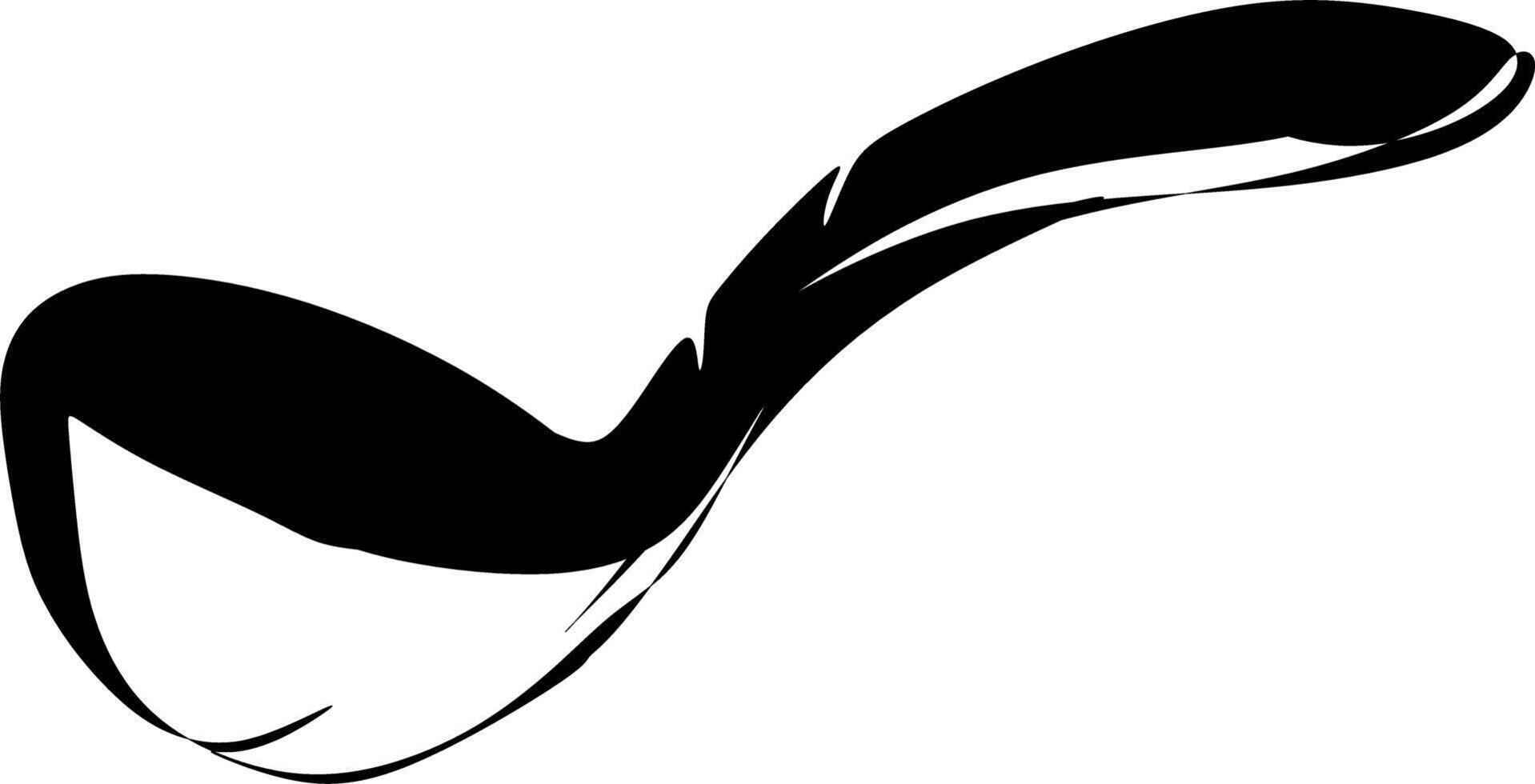 The illustrations and clipart. A black-and-white silhouette of a spoon vector