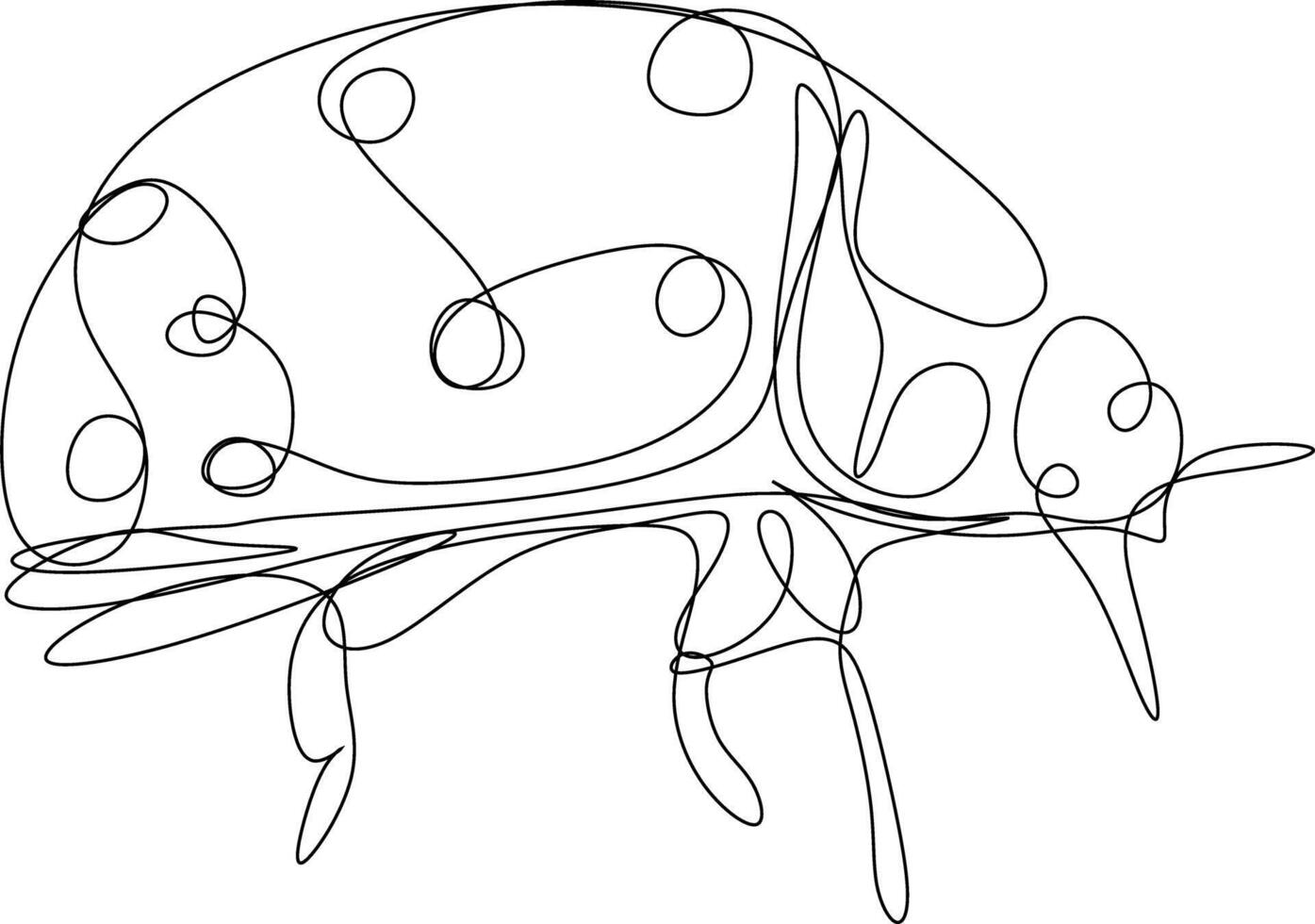 One line art. one continuous line art of a beetle vector