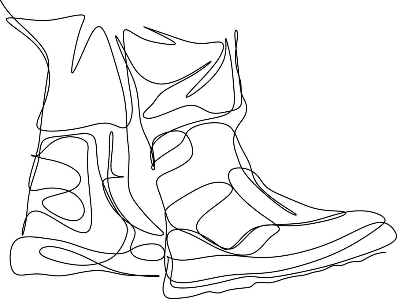 one line art. one continuous line art, shoes for style vector