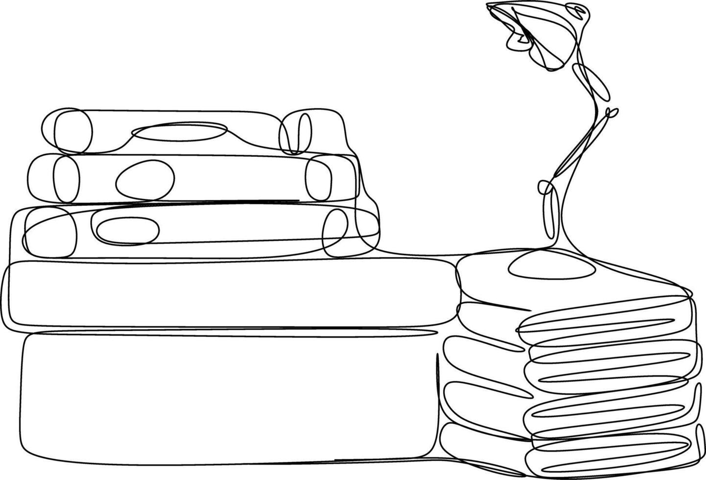 One line art. one continuous line art. Sketch of book vector