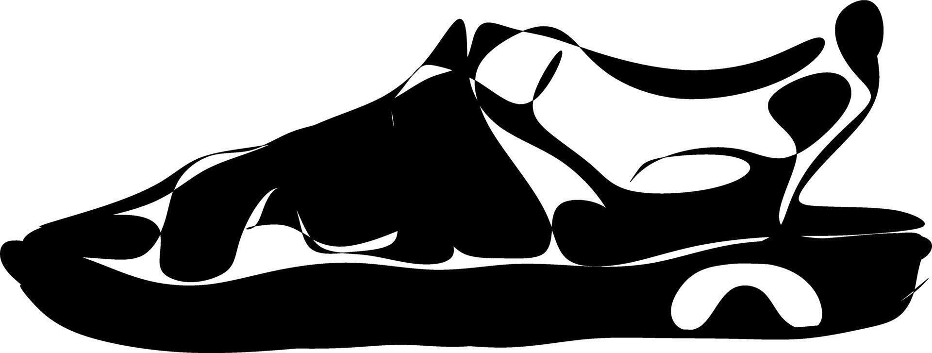 A black and white silhouette of Slippers for style vector