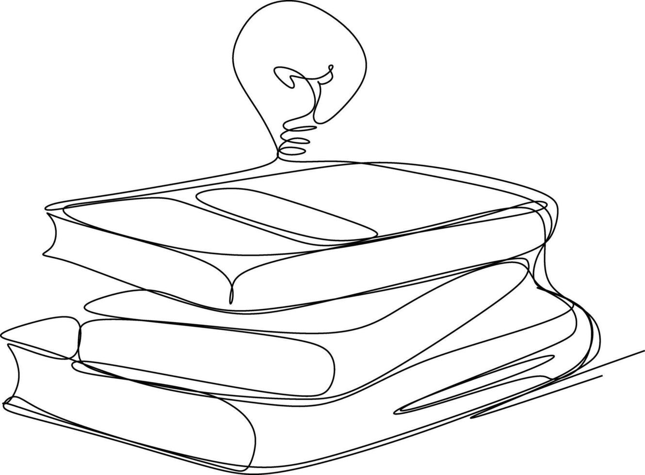 One line art. one continuous line art. Sketch of book vector