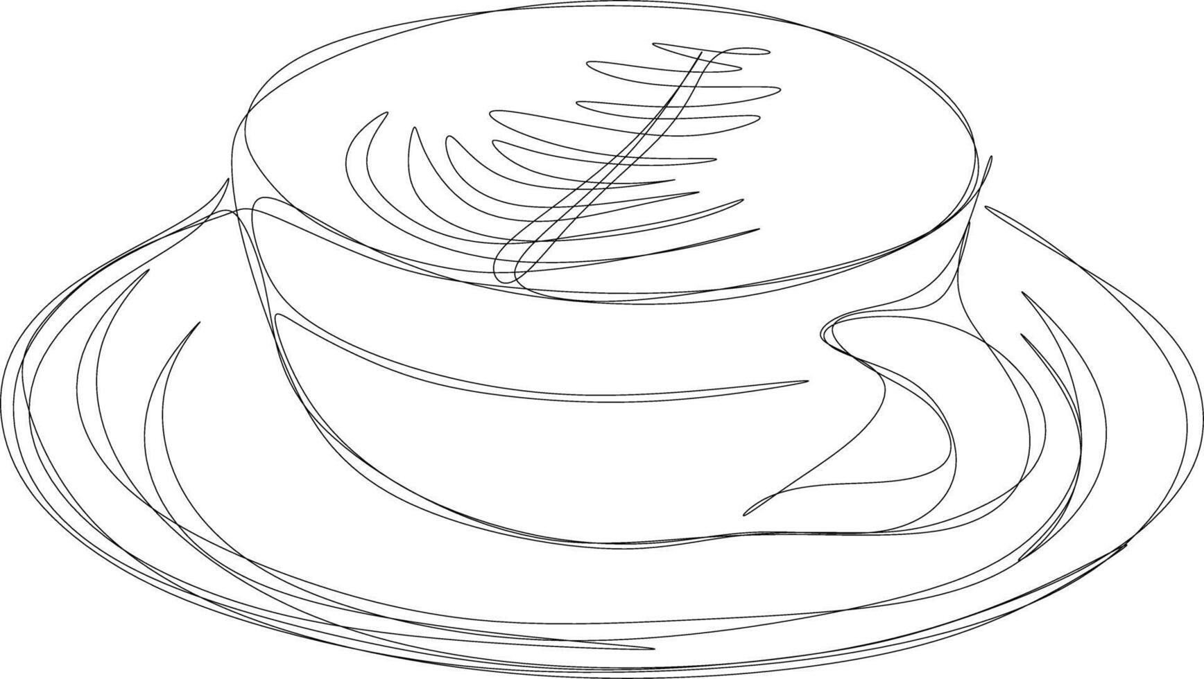 One line art. one continuous line art of a coffee in the glass vector