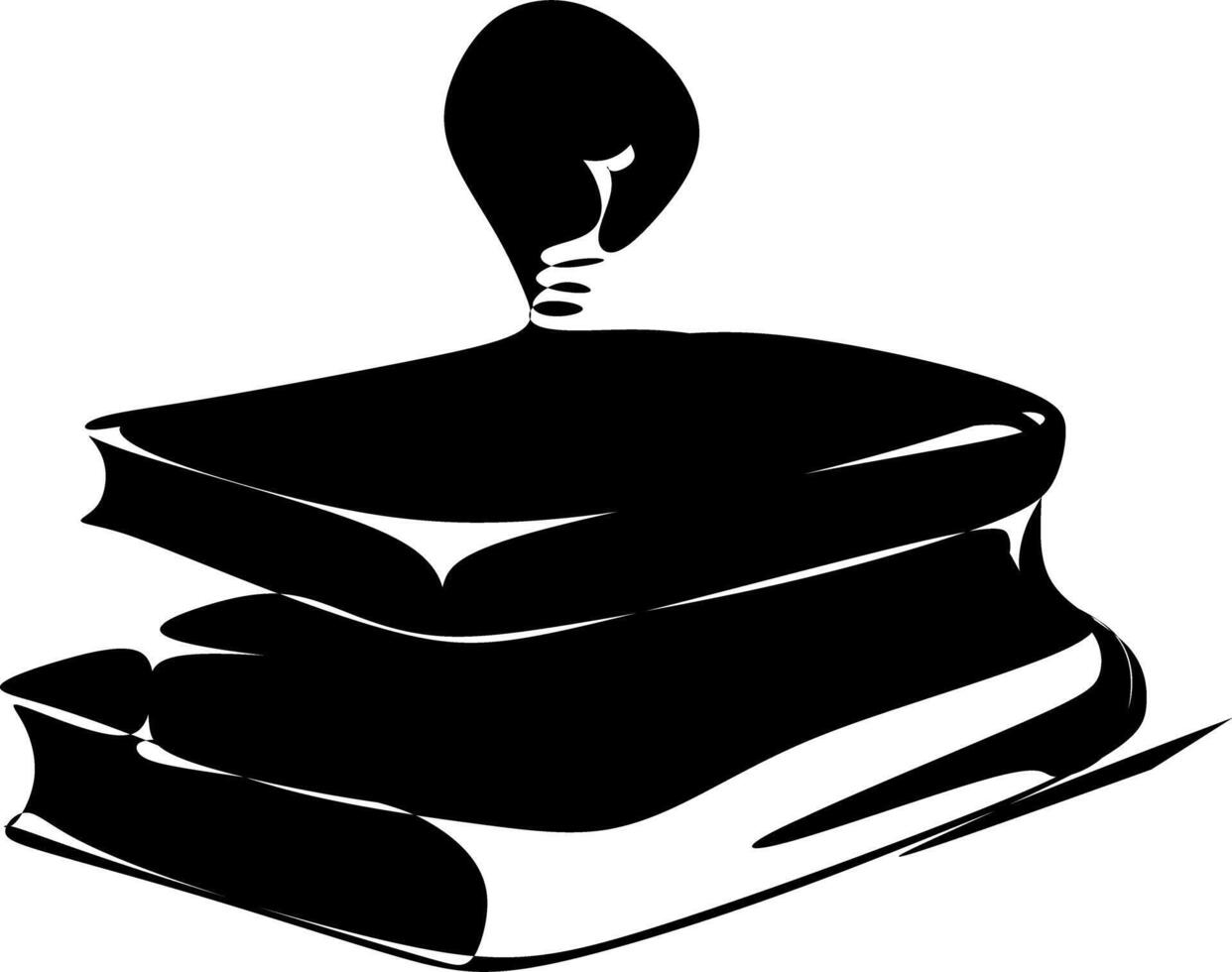 Silhouette of a book. Black and white illustration of a book. vector