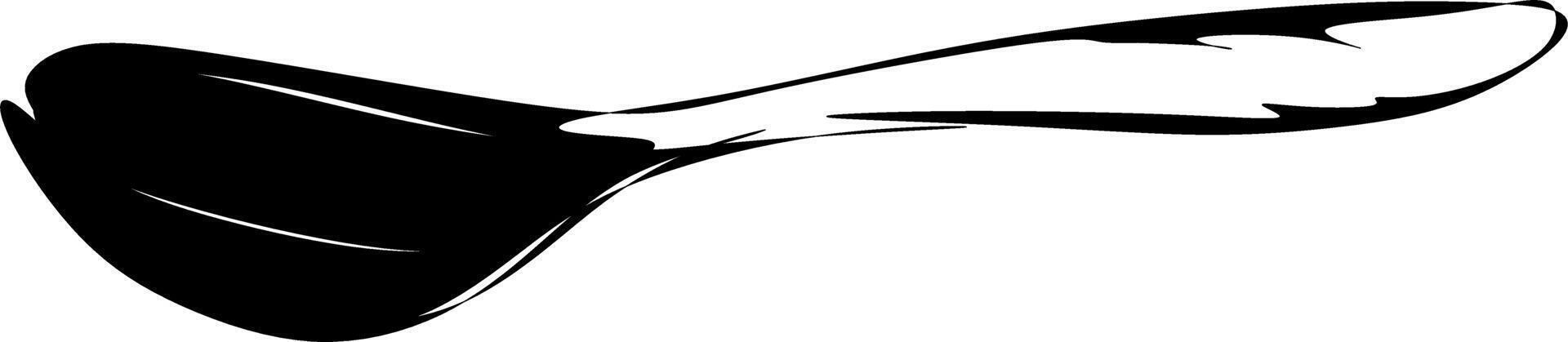 The illustrations and clipart. A black-and-white silhouette of a spoon vector