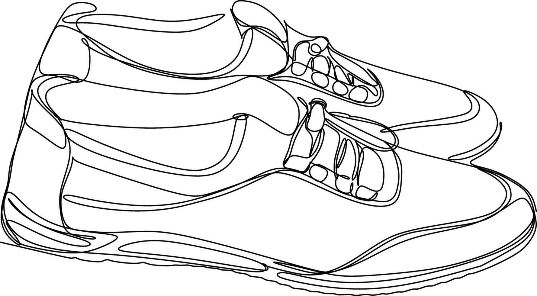one line art. one continuous line art, shoes for style vector