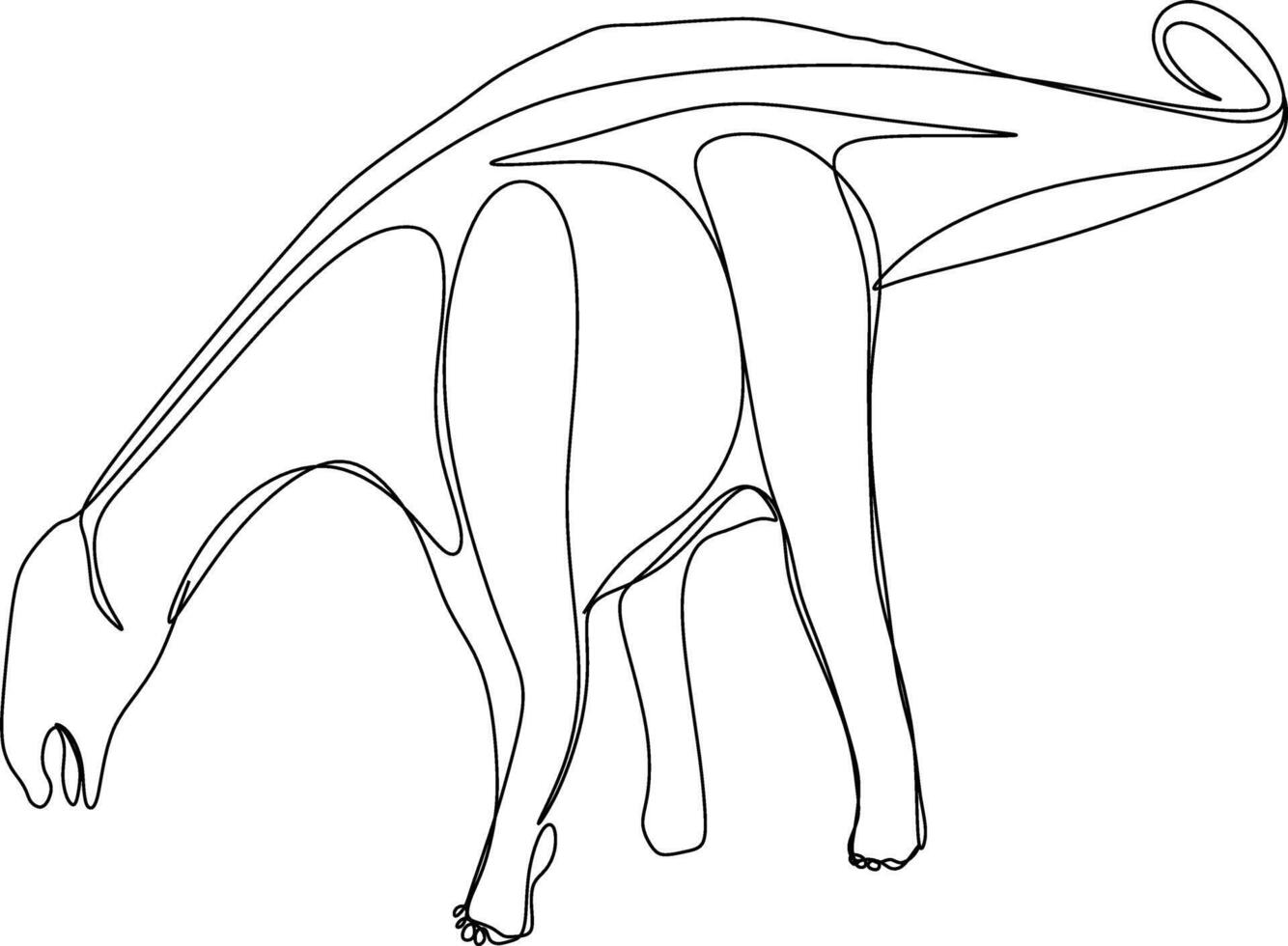 one line art. one continuous line art of a Nigersaurus vector