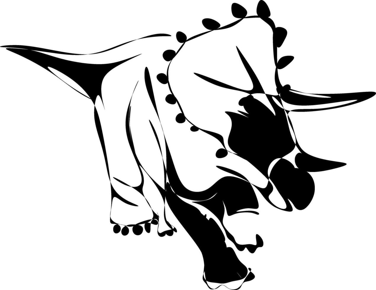 a Silhouette of a triceratops vector