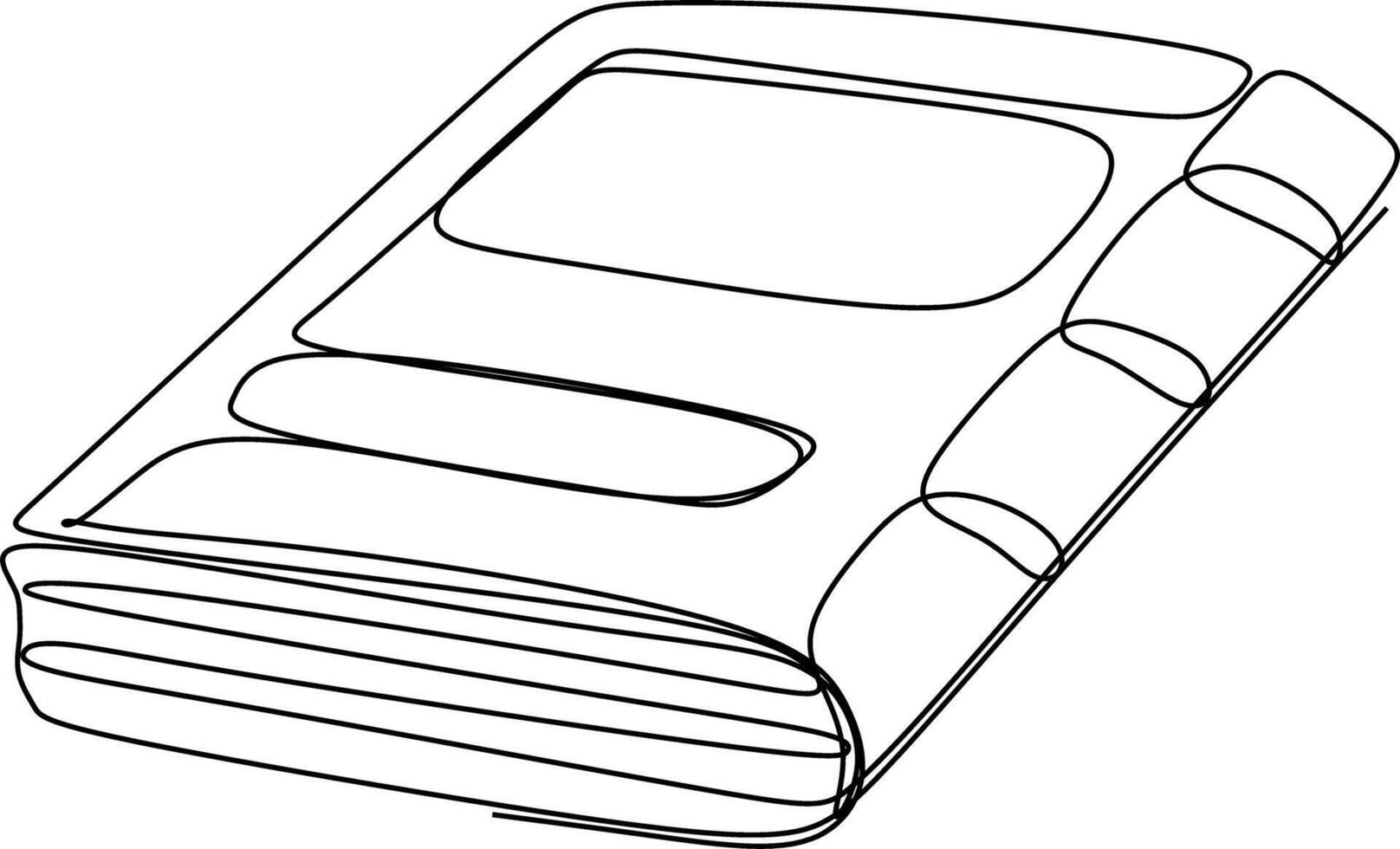 One line art. one continuous line art. Sketch of book vector