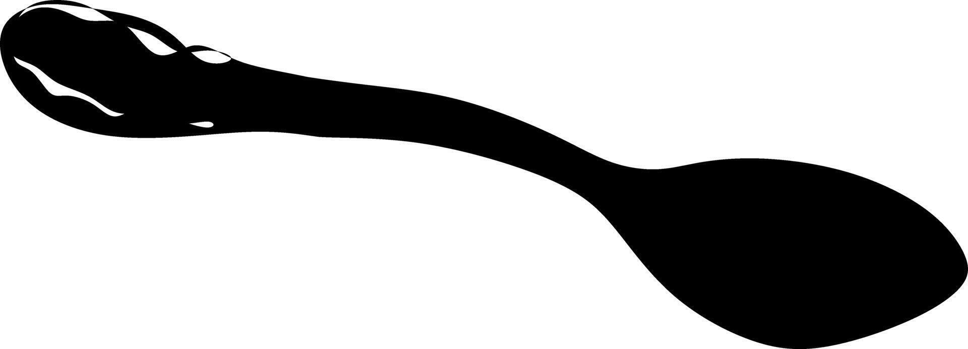 The illustrations and clipart. A black-and-white silhouette of a spoon vector
