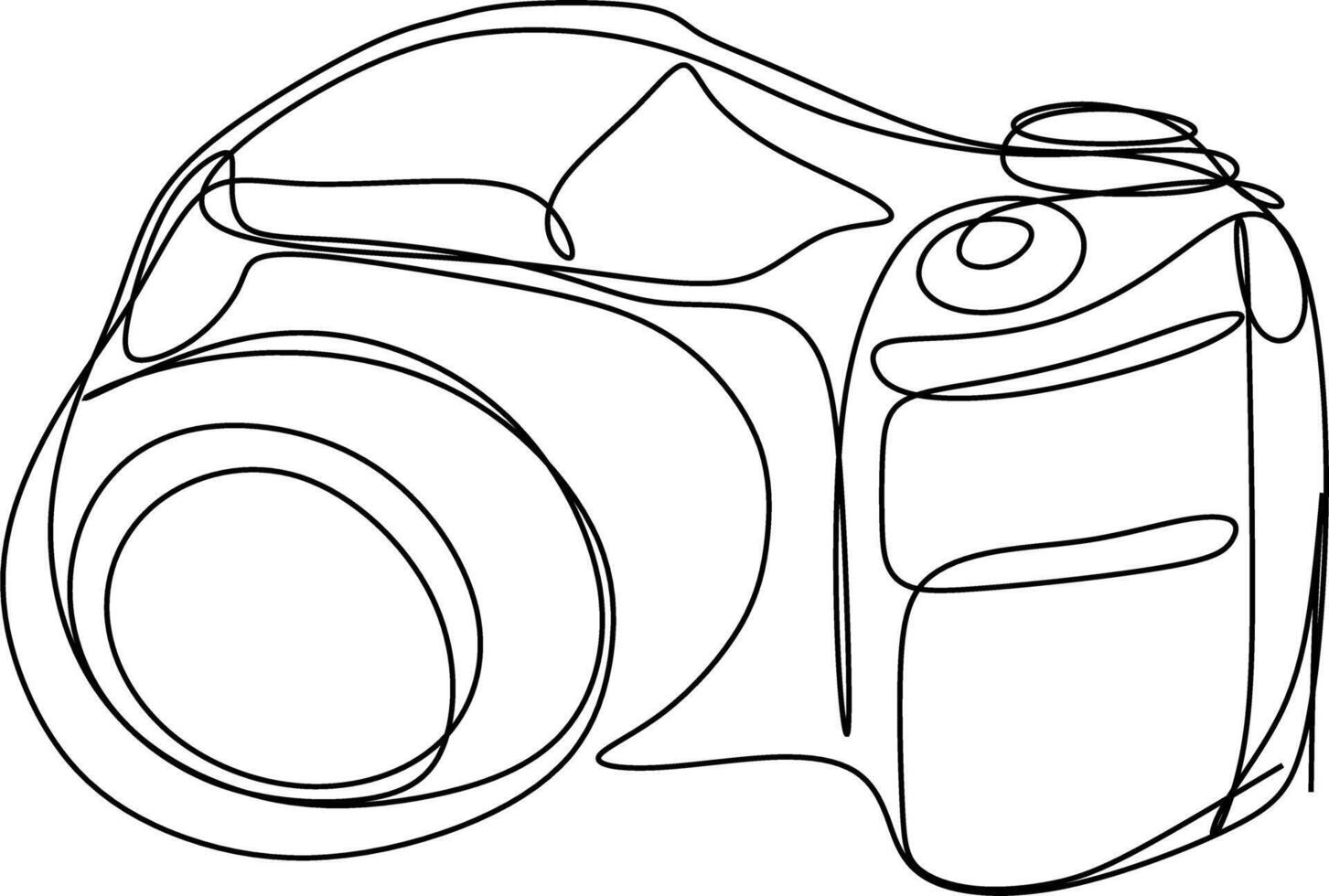 one line art. one continuous line art. Sketch of a camera vector