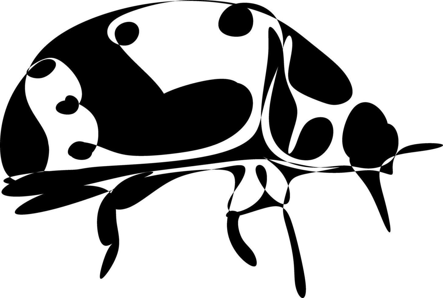 The illustrations and clipart. A black-and-white silhouette of a beetle vector