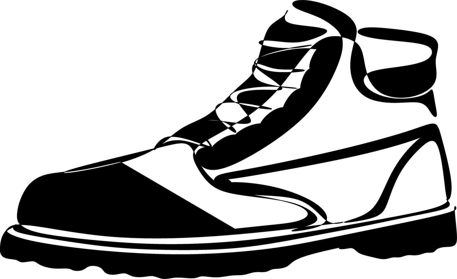a black and white silhouette of shoes vector