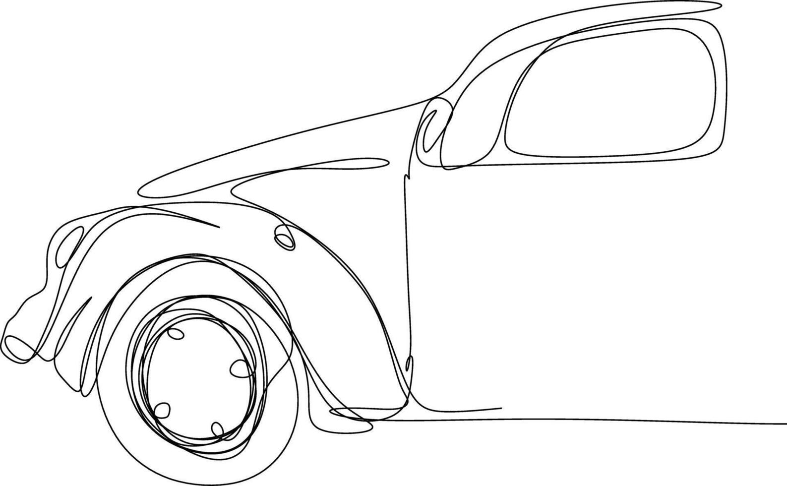 One line art. one continuous line art of a broken car vector