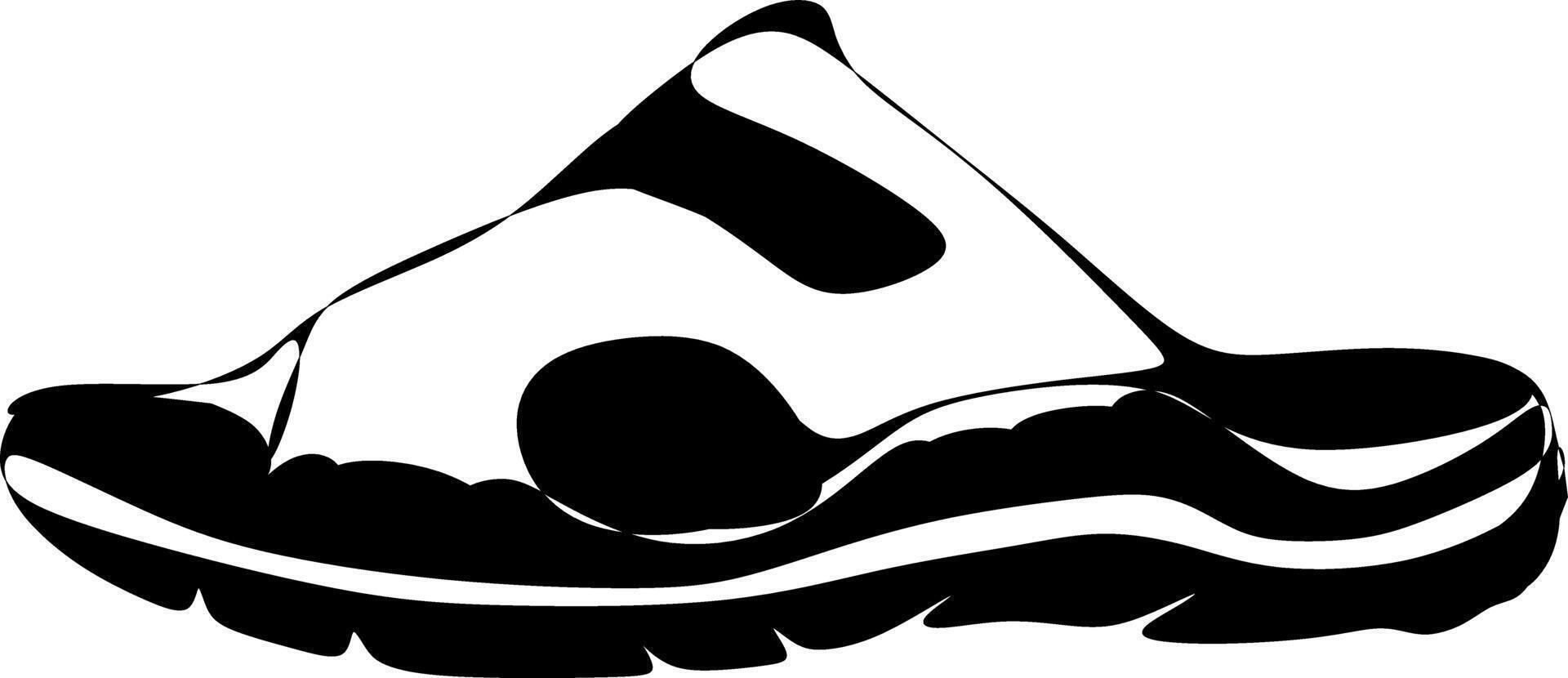 A black and white silhouette of Slippers for style vector