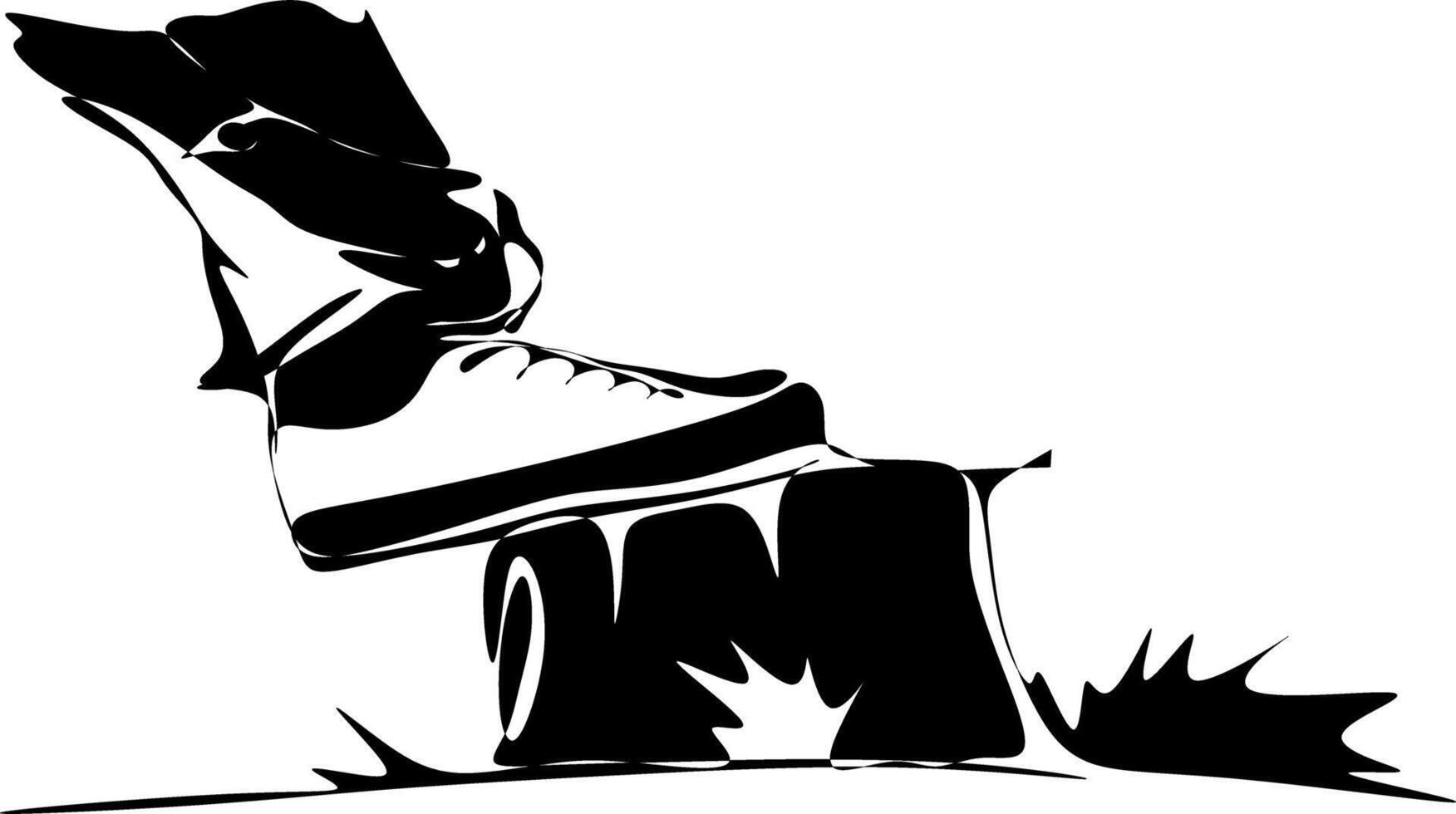 a black and white silhouette of shoes vector