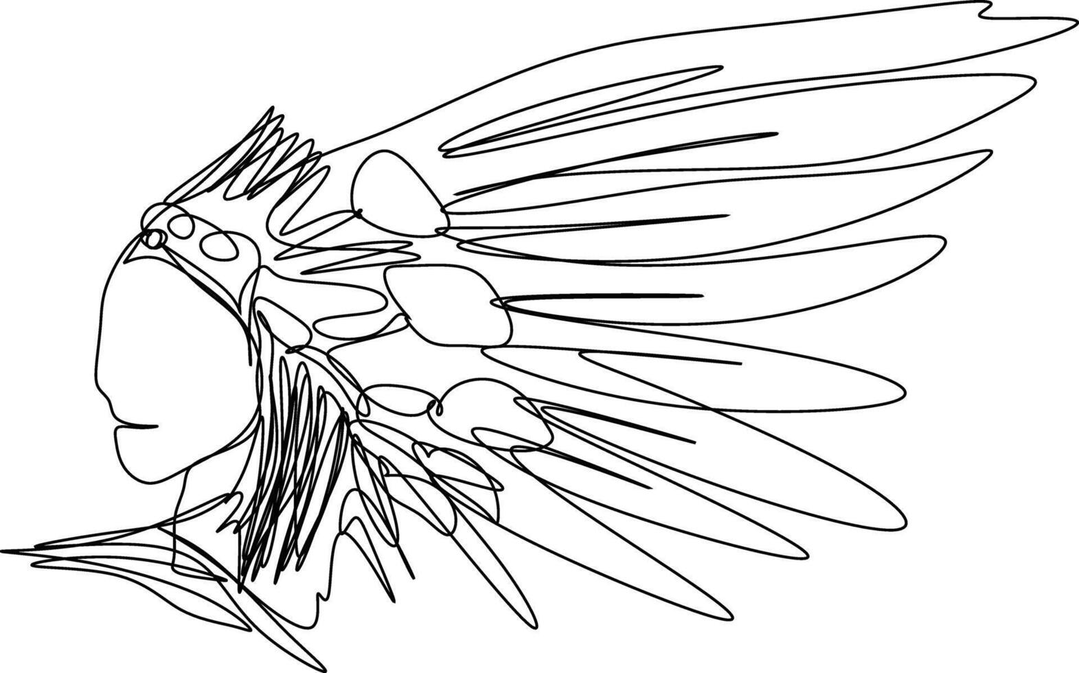 a Native American Face, American Indian Apache Head vector