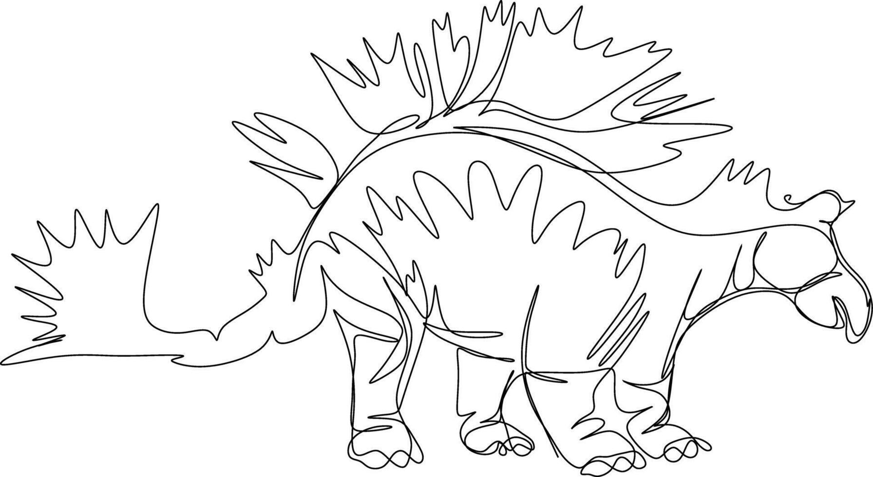 one line art. one continuous line art of a dinosaur vector