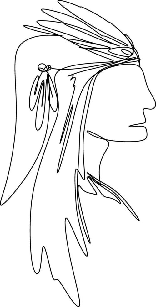 a Native American Face, American Indian Apache Head vector