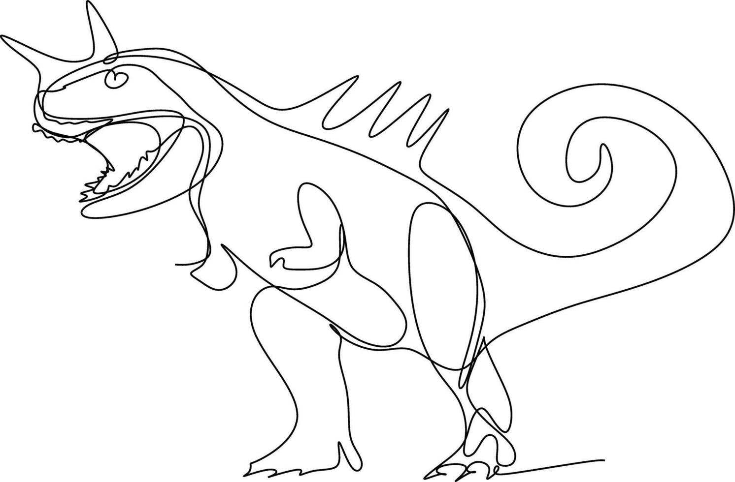 one line art. one continuous line art of a dinosaur vector