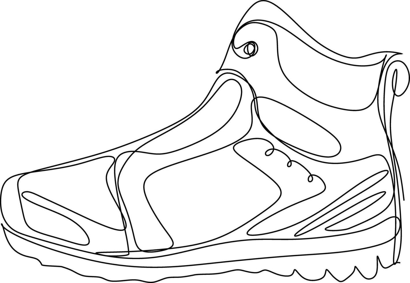 one line art. one continuous line art, shoes for style vector