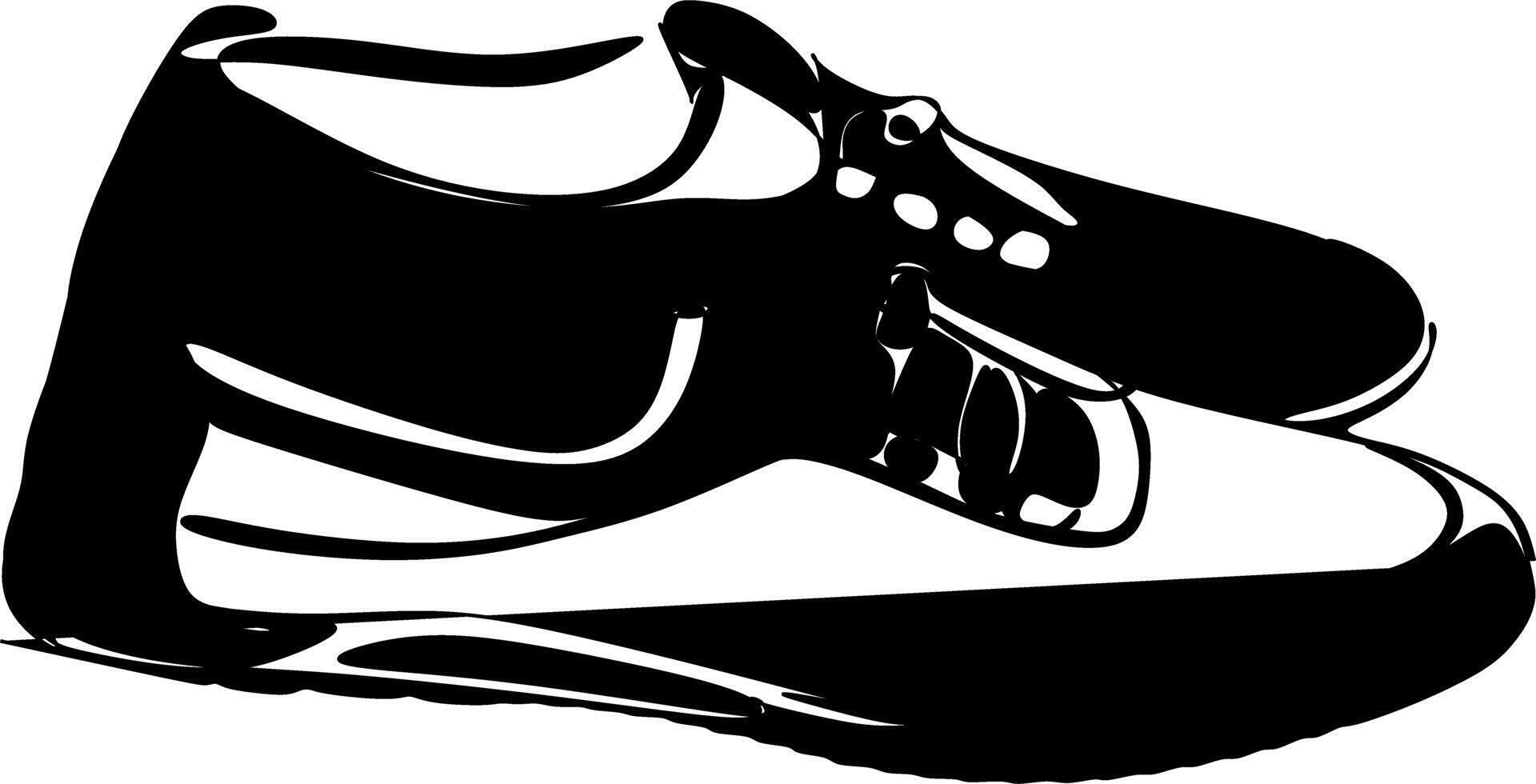 a black and white silhouette of shoes vector